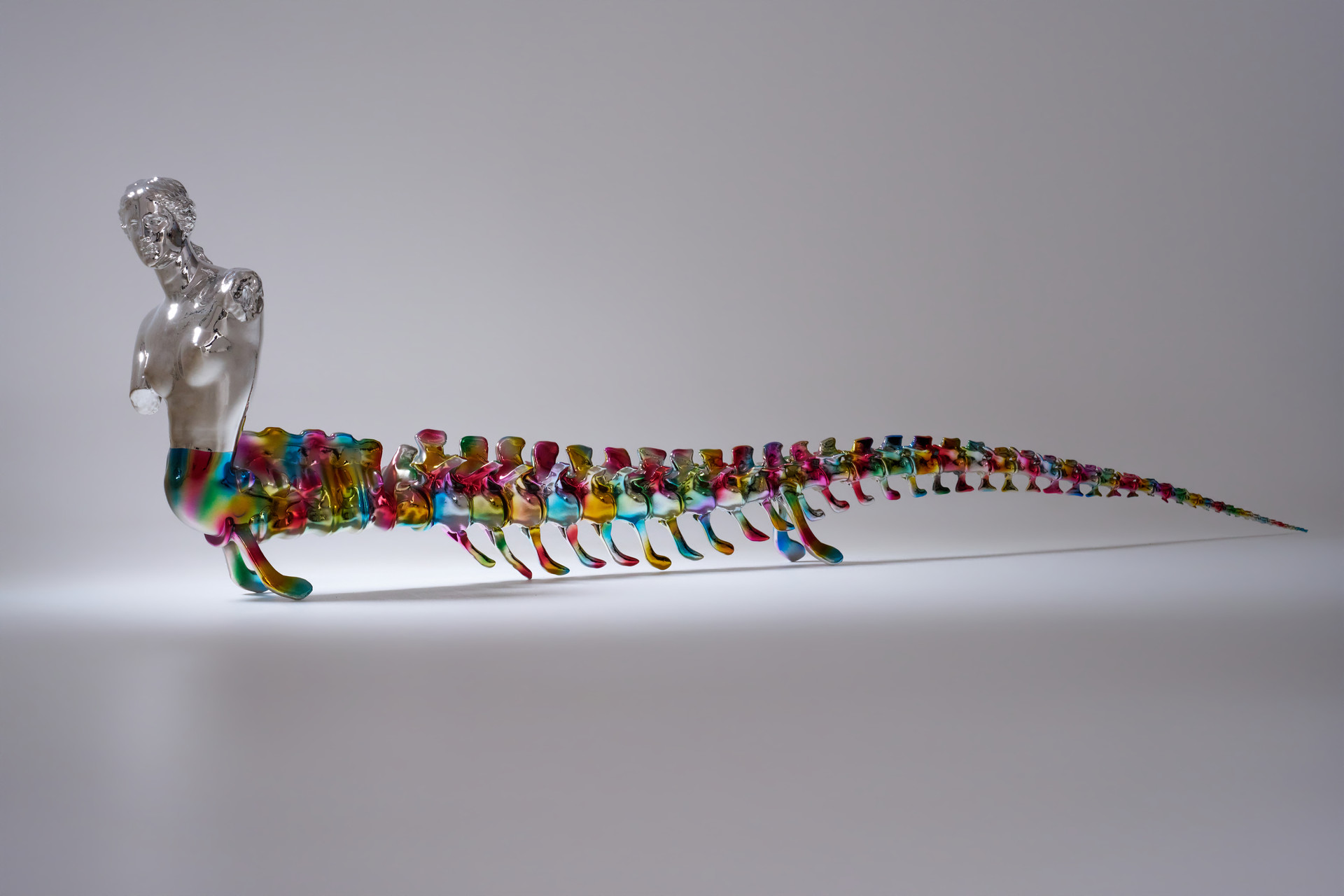顾跃 “后维纳斯”,2026,玻璃钢、彩色电镀,75 x 308 x 27 cm(1)