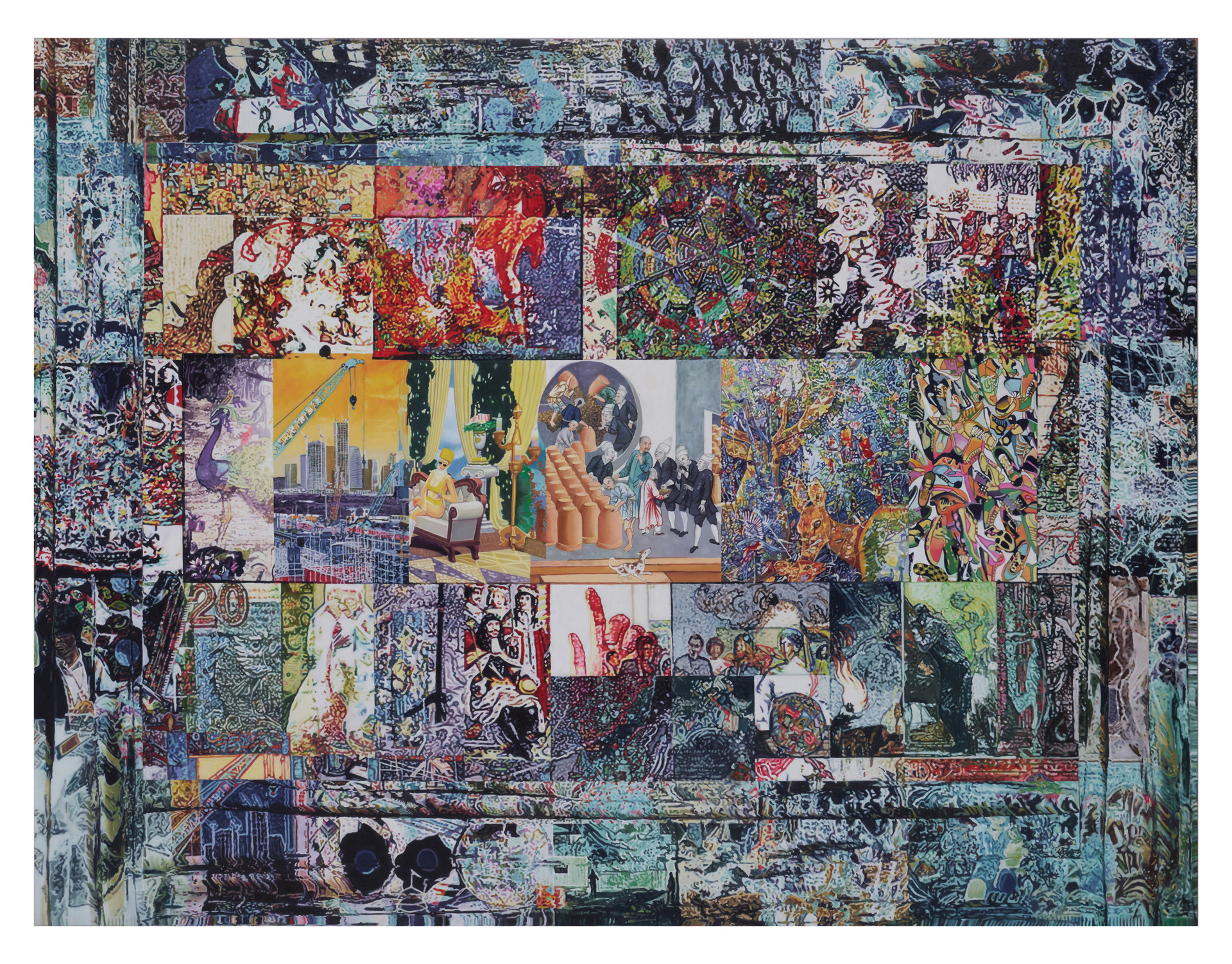 顾跃 读屏1,2024,布面油画,150 x 200 cm