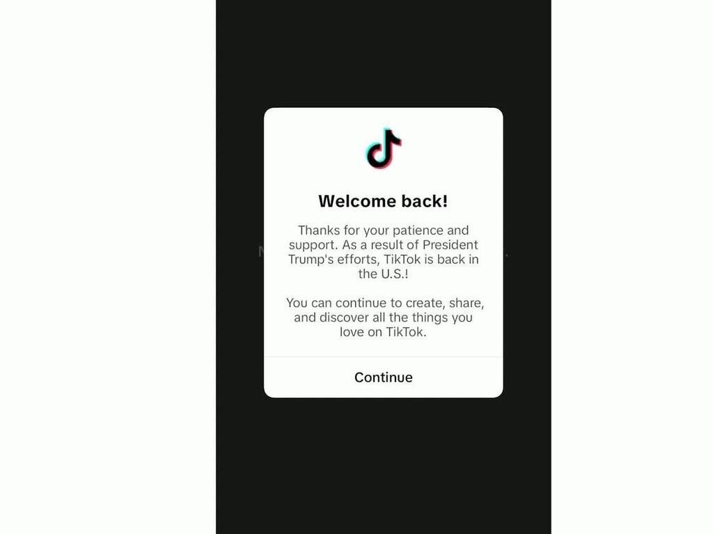 TikTok恢复在美服务105012025012000001392