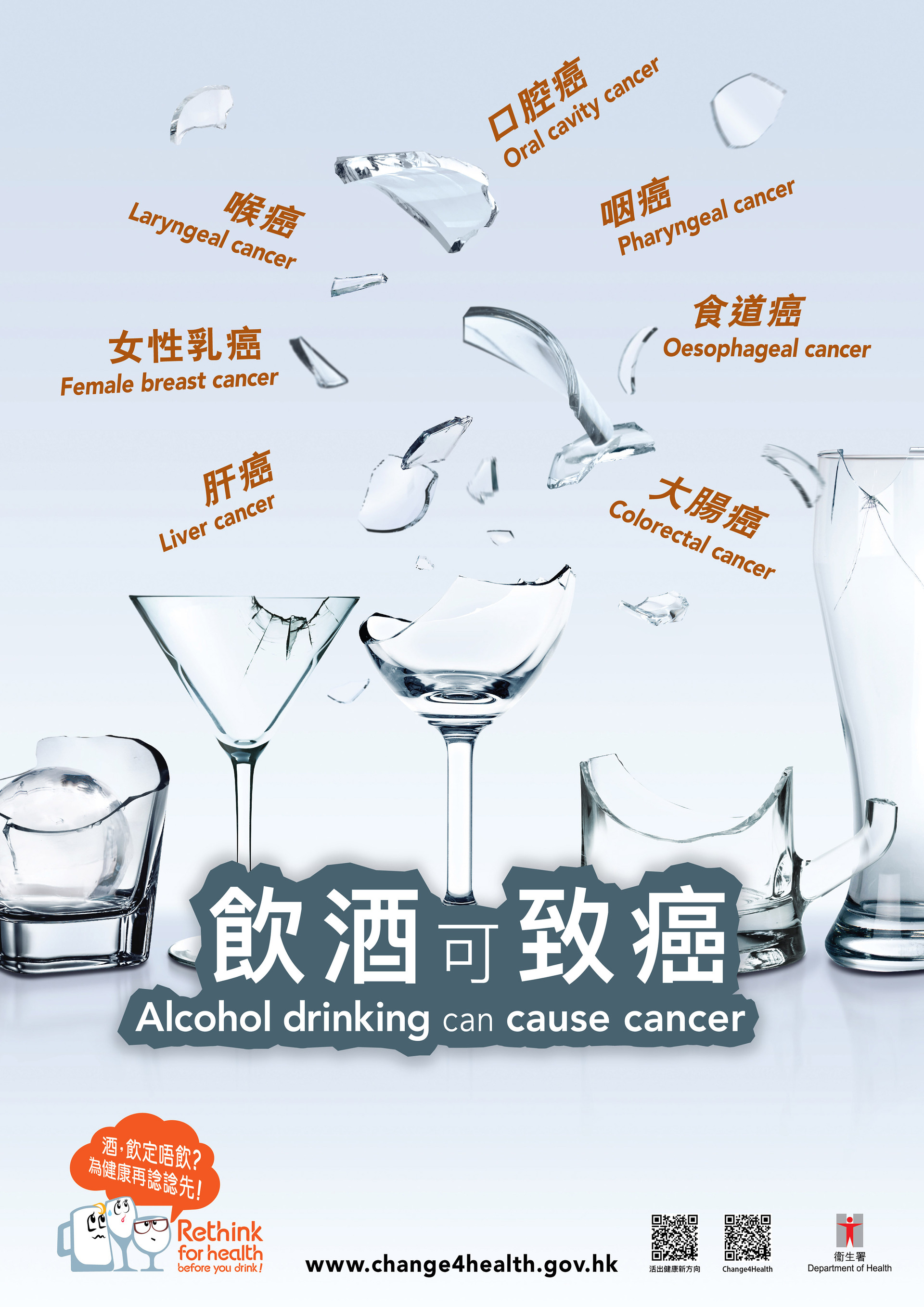 A poster with broken glasses