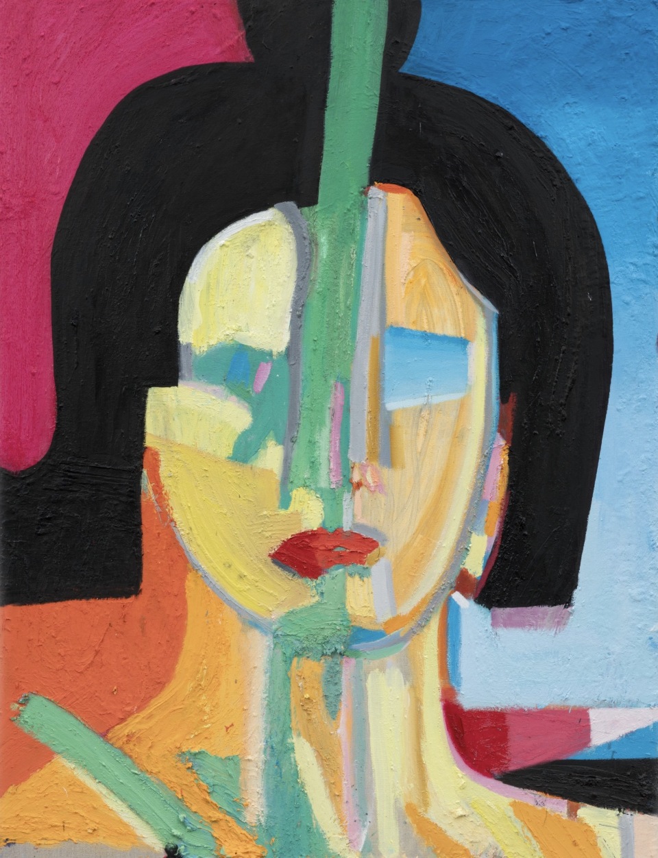 鮮明與沉鬱間的實驗肖像-高古軒舉行藝術家斯威尼全新油畫作品展-顏料