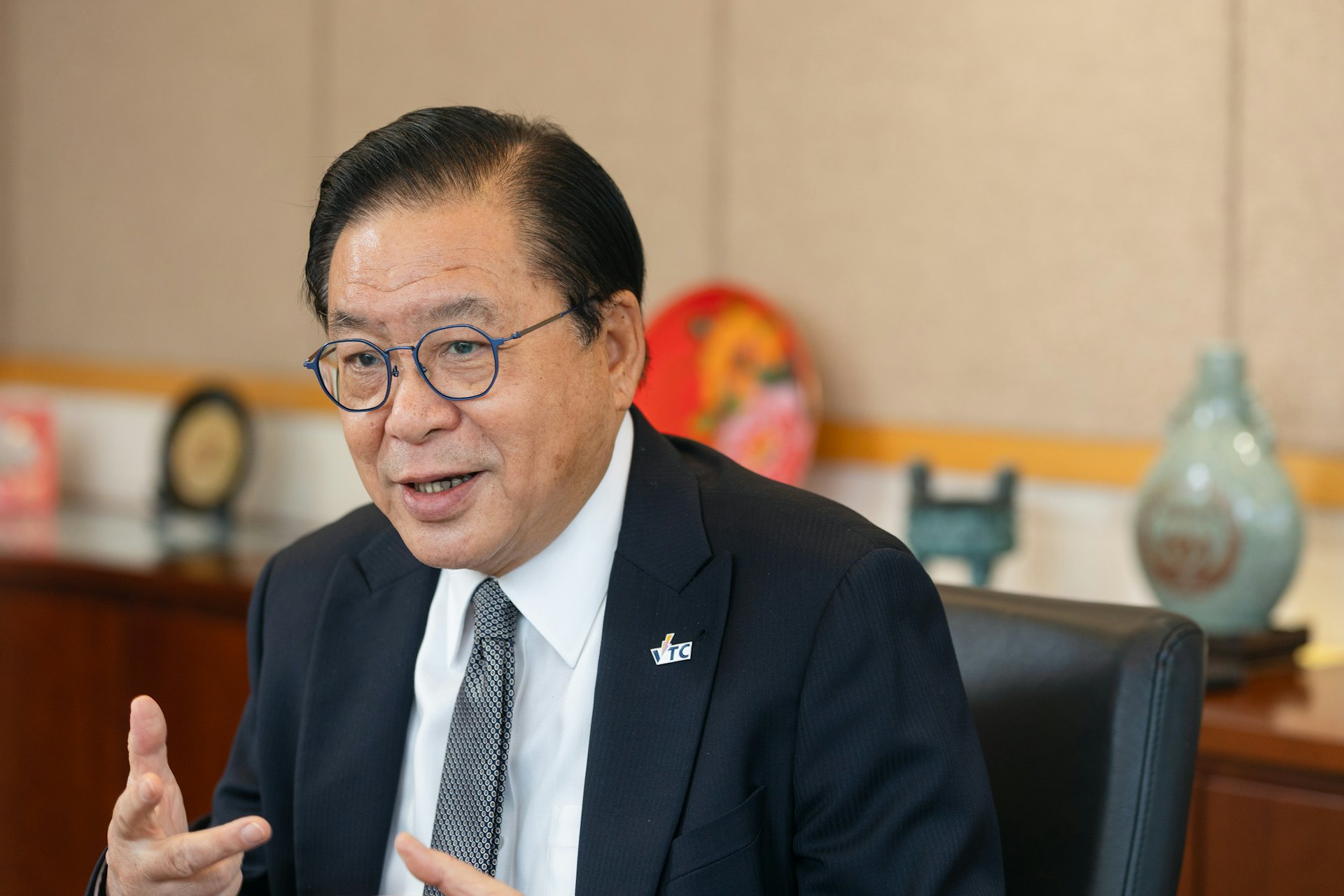 林健鋒稱,VTC一直致力與業界建立長期伙伴關係,讓課程內容與時並進,配合經濟發展及業界人力需求。(黃寶瑩攝)