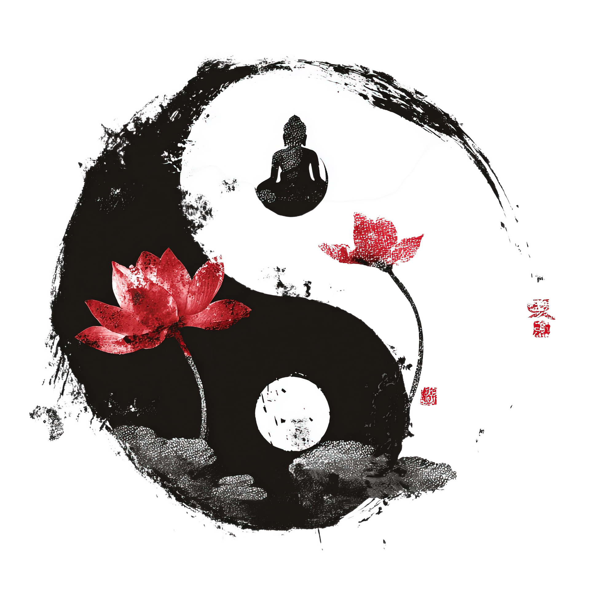 千库网_佛教宗教象征佛阴阳莲花_元素编号15622595