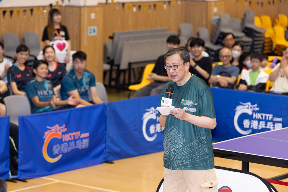 教大校長李子建教授致辭，感謝各界支持，並指出活動體現教大推動體育教育的承擔