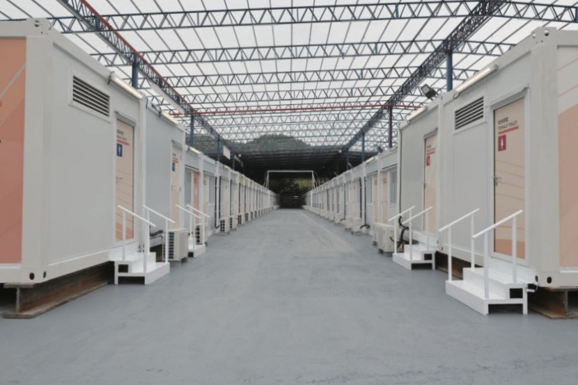 3月17日,中央援建香港洪水橋社區隔離設施交付使用(圖:新華社) 截屏2022-03-30 下午12.03.04