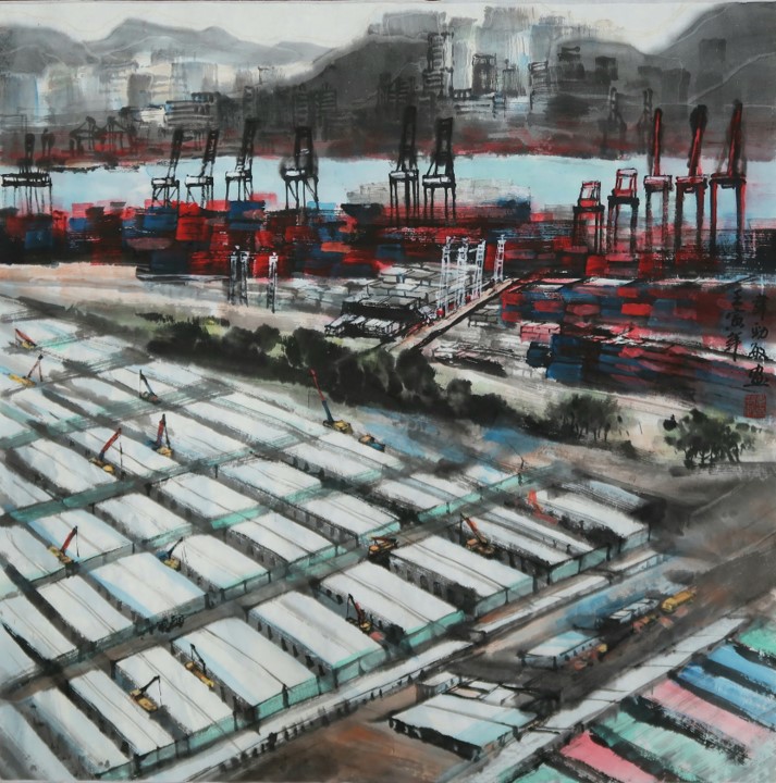 韋勁敏-建設中的青衣方艙醫院