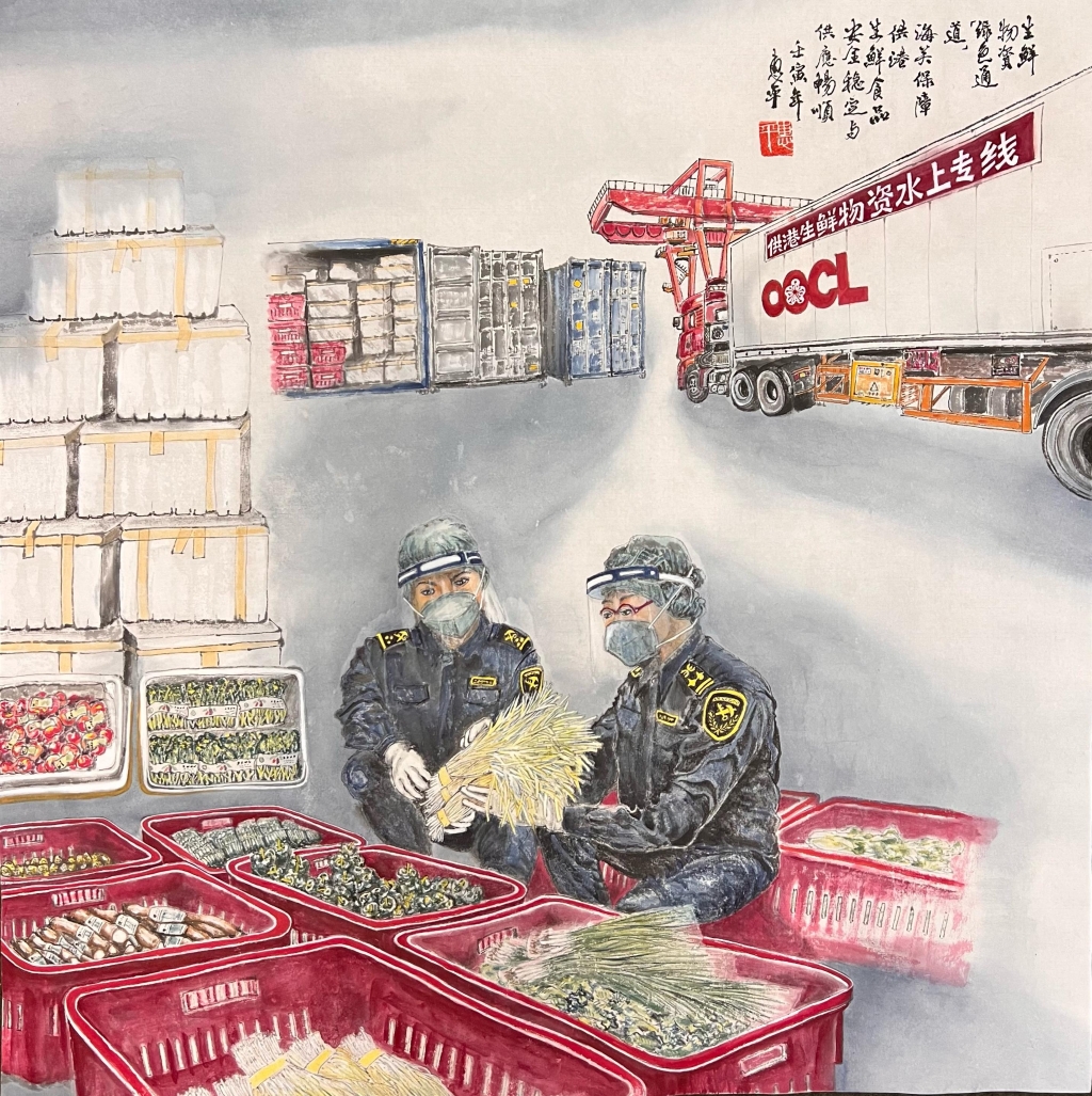 黃惠平-香港有求-祖國必應-水墨畫68cmx68cm 102-黃惠平-香港有求-祖國必應-水墨畫68cmx68cm
