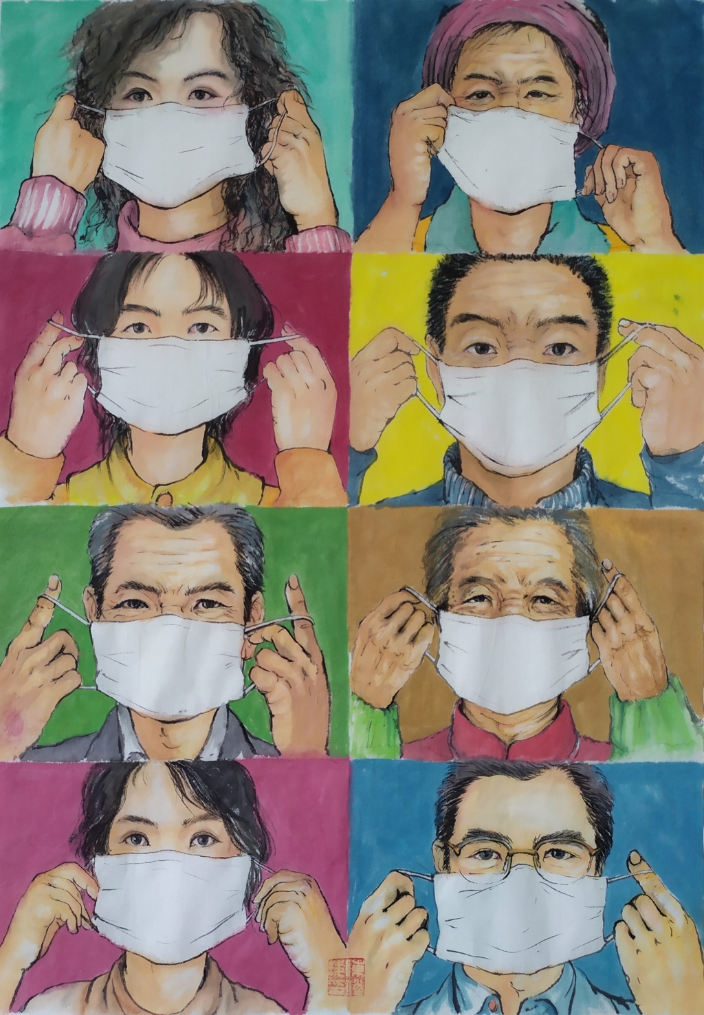 陈俏绫-马来西亚沙巴-万众一心-水墨画65cmx45cm 49-陈俏绫-马来西亚沙巴-万众一心-水墨画65cmx45cm