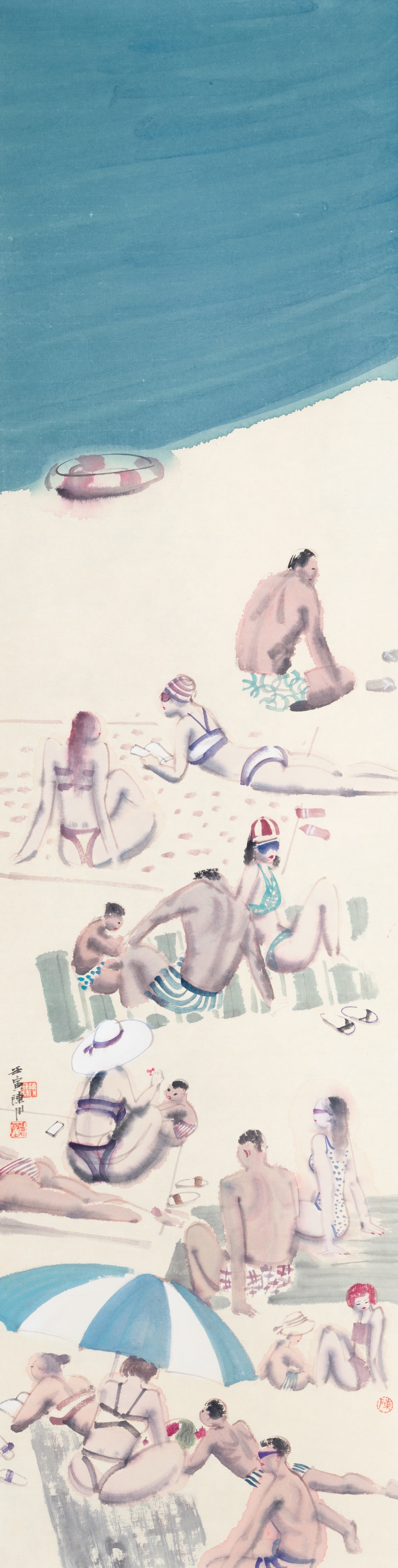 11、陈川Chen Chuan《幸福湾区》Hong Kong-Zhuhai-Macao Greater Bay Area for a Happy Life纸本水墨Ink on paper135x35cm 2022