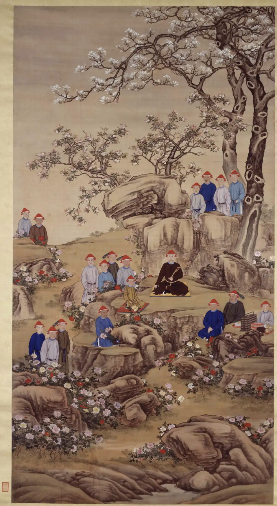 《雍正帝牡丹台觀花行樂圖》。 截屏2024-03-25 下午5.57.52