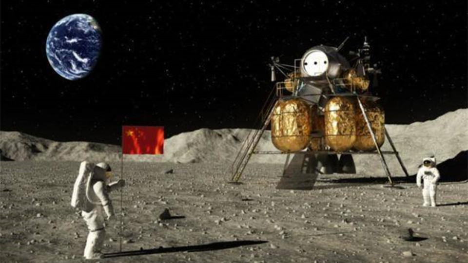 中国太空人登陆月球模拟图 0224042
