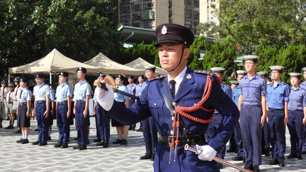 七個制服團體(民安隊樂隊、民眾安全服務隊、香港海事青年團、香港交通安全隊、香港女童軍總會、香港童軍總會、香港紅十字會)一同參與大匯演。 WechatIMGa6708c4b632736602aa035cc7723af8d
